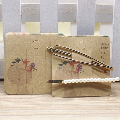 Square Paper Hair Clip Display Cards DIY-B061-01A-03-1
