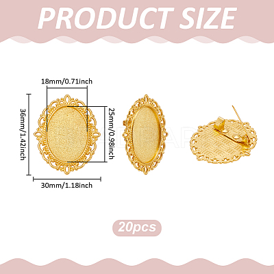 20Pcs Alloy Brooch Findings FIND-PH0028-99G-1