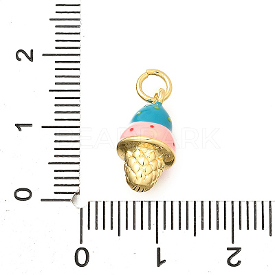 Brass Enamel Pendants KK-C087-12G-1