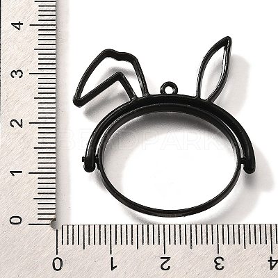Rabbit Rotatable Alloy Swivel Open Back Bezel Pendants PALLOY-I223-19EB-1