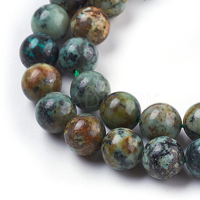 Natural African Turquoise(Jasper) Beads Strands TURQ-G037-10mm-1