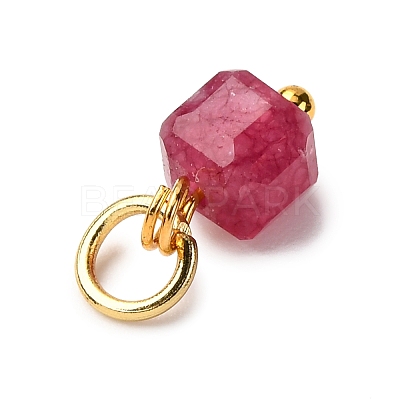 Natural Colorful Tourmaline Faceted Table Cut Cube Charms X-PALLOY-JF04482-01-1