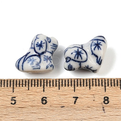 Animal Theme Blue and White Porcelain Beads PORC-Z007-05B-1