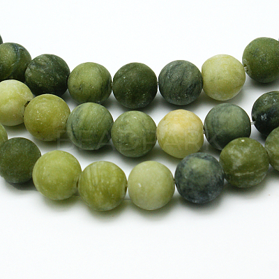 Round Frosted Natural TaiWan Jade Bead Strands LS-G-M248-4mm-02-1