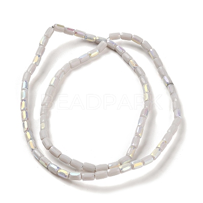 Frosted Imitation Jade Glass Beads Strands GLAA-P058-07A-04-1
