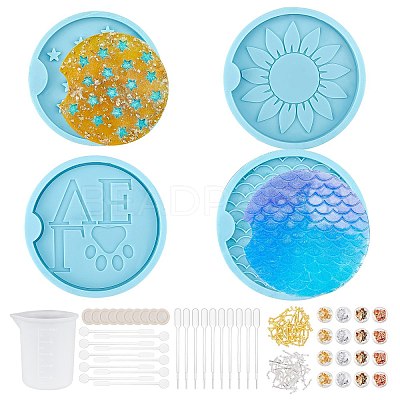 DIY Car Coaster Silicone Molds Kits DIY-OC0003-56-1