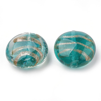 Handmade Gold Sand Lampwork Beads X-LAMP-S188-09C-1