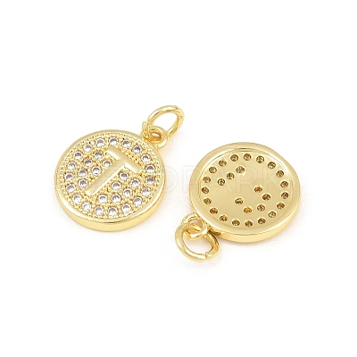Brass Micro Pave Clear Cubic Zirconia Charms CU-CBA9B5A-07G-1