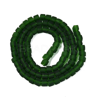 Transparent Frosted Glass Beads Strands GLAA-N072-01A-A10-1