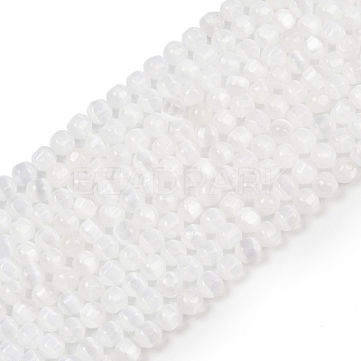 Natural Selenite Beads Strands G-F805-01-1