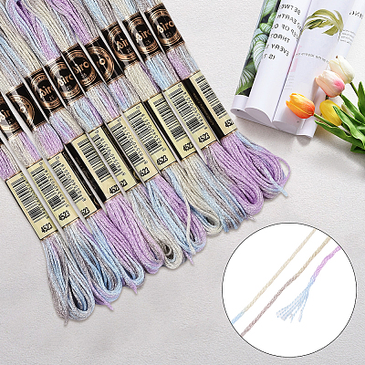 10 Skeins 6-Ply Polyester Embroidery Floss OCOR-CY0002-99A-1