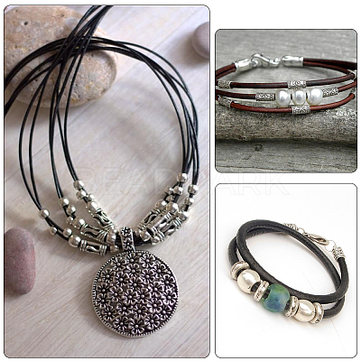 80Pcs 8 Styles Tibetan Style Alloy Cord End FIND-SC0020-98A-1