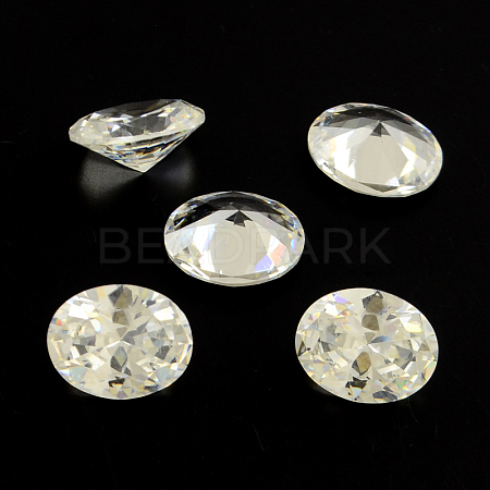 Oval Shaped Cubic Zirconia Pointed Back Cabochons X-ZIRC-R010-14x10-02-1
