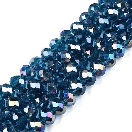 Electroplate Glass Beads Strands EGLA-A044-T8mm-B27-1
