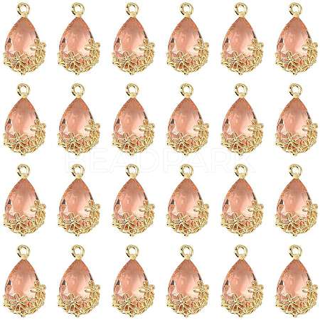 Transparent Glass Pendants GLAA-FZ0001-02K-1