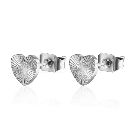 Non-Tarnish Stainless Steel Heart Stud Earrings for Women JU9726-2-1