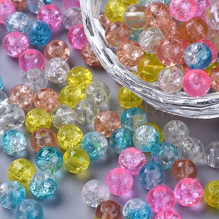 Baking Painted Crackle Glass Beads DGLA-X0006-6mm-13-1