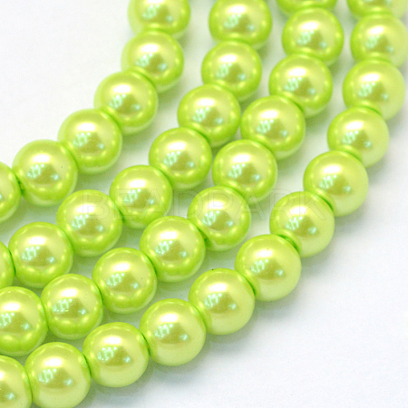 Baking Paint Pearlized Glass Pearl Round Bead Strands HY-Q330-8mm-66-1
