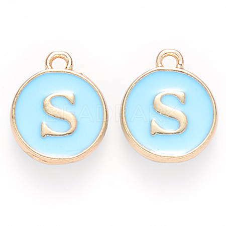 Golden Plated Alloy Enamel Charms ENAM-S118-04S-1