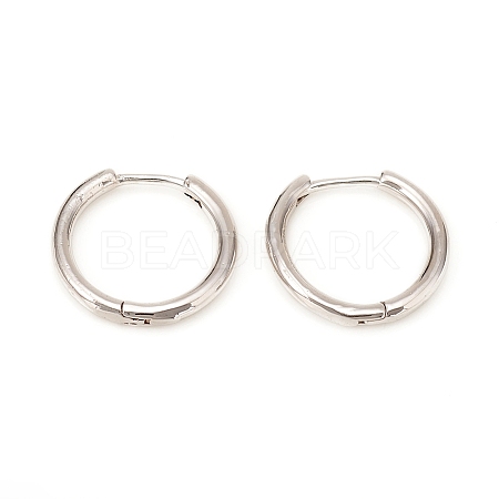 Brass Huggie Hoop Earrings X-KK-D160-55P-1