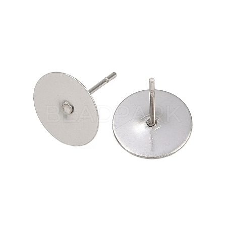 Tarnish Resistant 316 Surgical Stainless Steel Flat Round Blank Peg Stud Earring Settings STAS-R073-06B-1