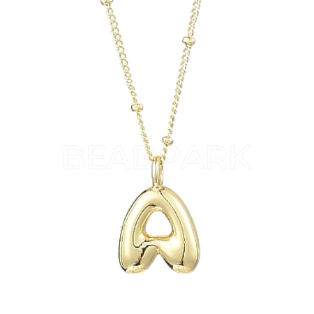 1Pc Initial Letter Brass Pendant Necklaces NJEW-YW0001-24A-1