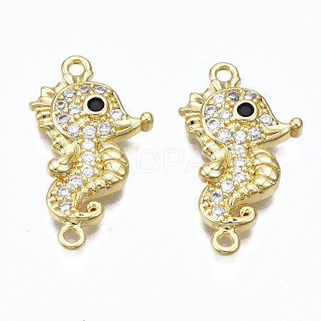 Brass Micro Pave Cubic Zirconia Links Connectors ZIRC-N039-114B-NF-1