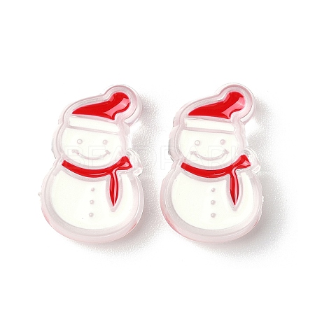 Christmas Decorations Theme Opaque Acrylic Bead with Enamel OACR-Z021-01J-1