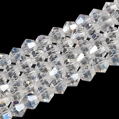 Transparent Electroplate Glass Beads Strands GLAA-F029-3mm-A13-1