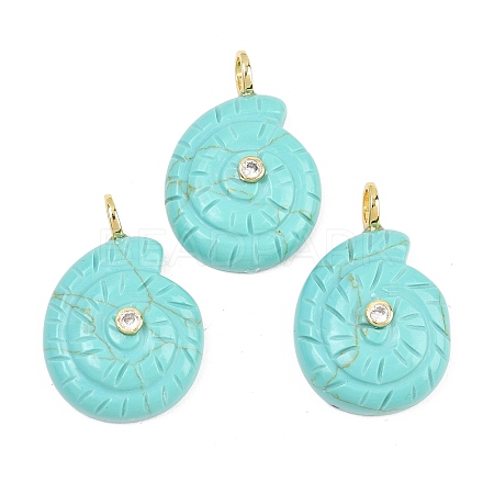 Synthetic Turquoise Pendants X-G-H353-02G-09-1