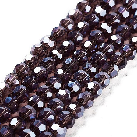 Electroplate Transparent Glass Beads Strands EGLA-A035-T6mm-A13-1