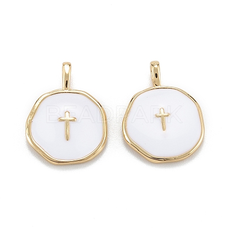 Brass Enamel Pendants X-KK-A155-09G-1