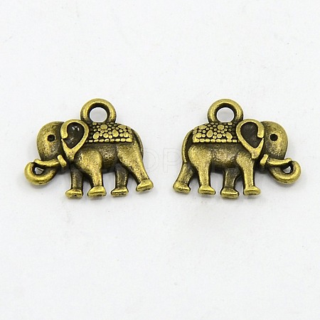 Vintage Elephant Charms A-PALLOY-ZN-47017-AB-F-1