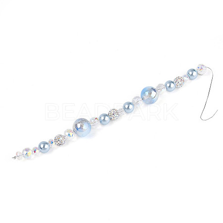 Glass and Acrylic and Imitation Pearl and Rhinestone Beads Strands MAK-T011-06G-1