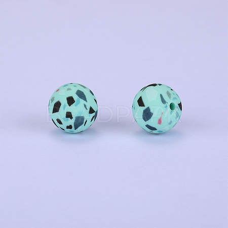 Printed Round Silicone Focal Beads LS-SI-JX0056A-21-1