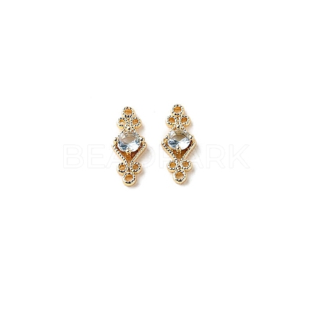 Brass Pave Cubic Zirconia Connector Charms PW-WG57330-03-1