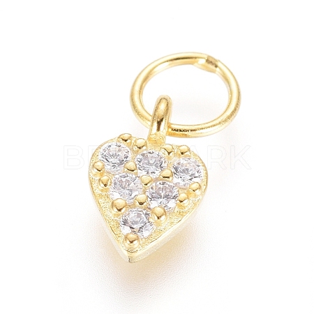 925 Sterling Silver Heart Charms STER-G031-01G-1