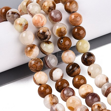 Natural Wood Lace Stone Wooden Jasper Beads Strands X-G-B128-A04-04-1
