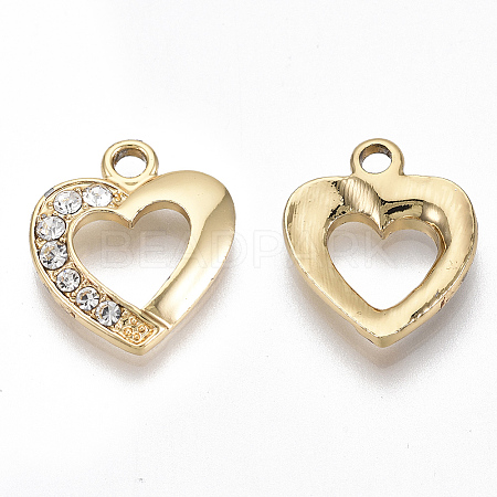 Eco-Friendly Zinc Alloy Rhinestone Pendants PALLOY-R131-01G-NR-1