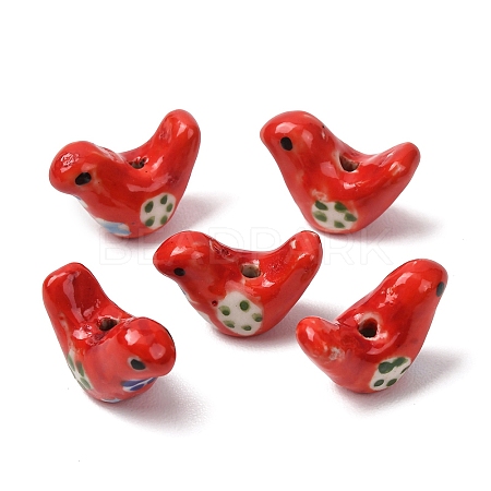 Handmade Printed Porcelain Beads PORC-F005-04B-1-1