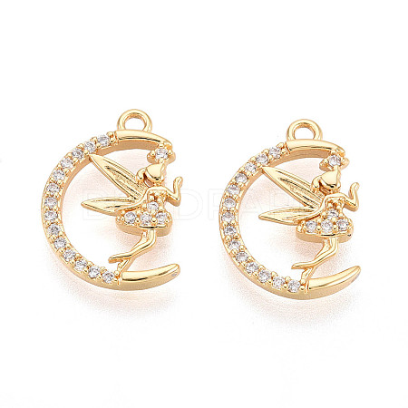 Brass Micro Pave Cubic Zirconia Pendants KK-N263-113G-1
