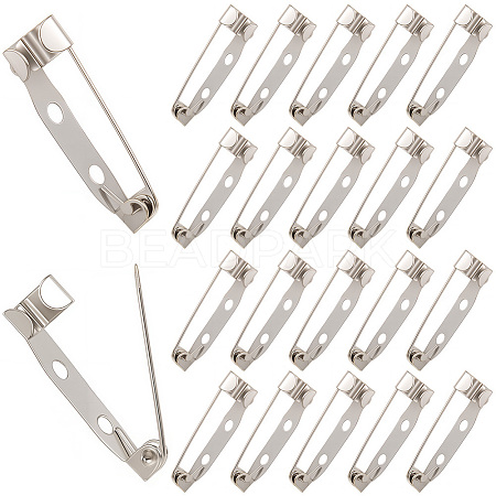 120Pcs Iron Brooch Findings IFIN-SP0001-35P-1
