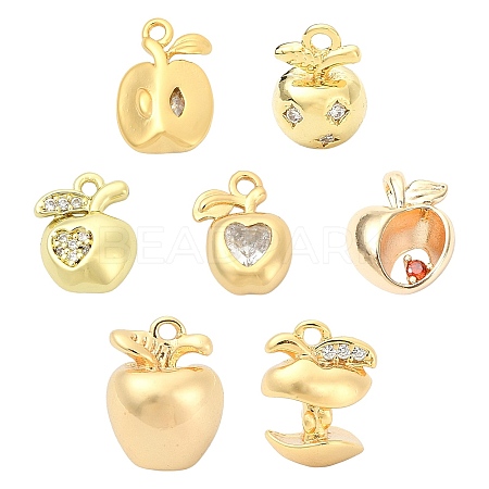 7Pcs 7 Styles Brass Pendants KK-CJ0005-85-1