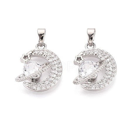 Brass Micro Pave Cubic Zirconia Pendants KK-D357-16C-P-1