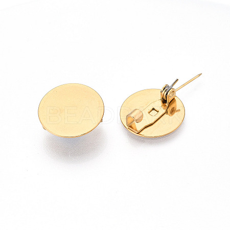 PVD Vacuum Plating 304 Stainless Steel Brooch Cabochon Settings X-STAS-E547-08J-G-1