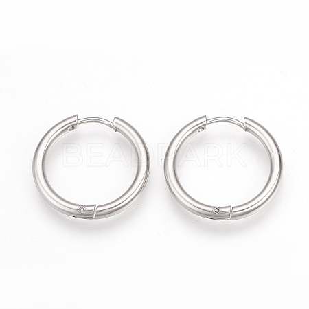201 Stainless Steel Huggie Hoop Earrings MAK-R021-15mm-1