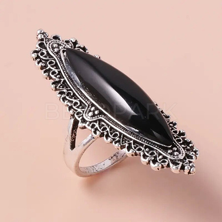 Horse Eye Alloy with Resin Finger Rings FS-WG13A66-01-1