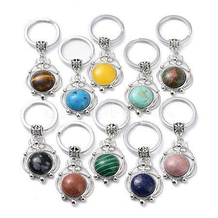 Natural & Synthetic Gemstone Keychain KEYC-H019-02P-1