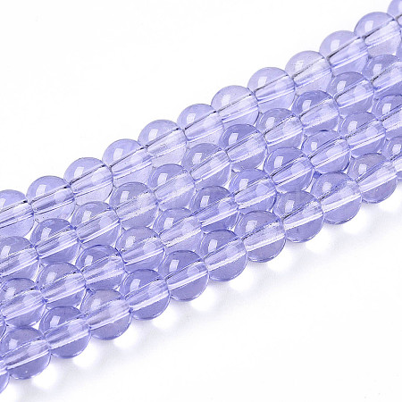 Baking Paint Transparent Glass Beads Strands DGLA-N006-6mm-06-1