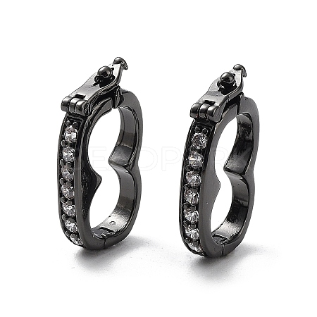 Rack Plating Brass Micro Pave Cubic Zirconia Twister Clasps ZIRC-I012-16B-RS-1